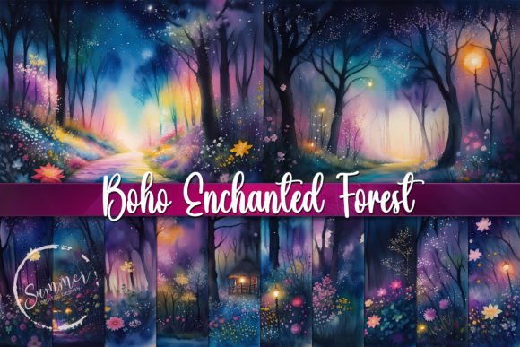 Download Boho Enchanted Forest, Summer Night - Enchanted forest Collection