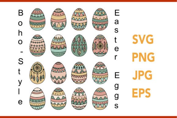 Download Boho Style Easter Eggs SVG Bundle - Style Collection